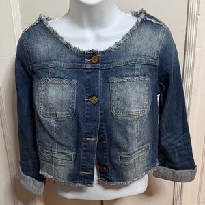 Princess Vera Wang Blue Denim Cropped Jacket